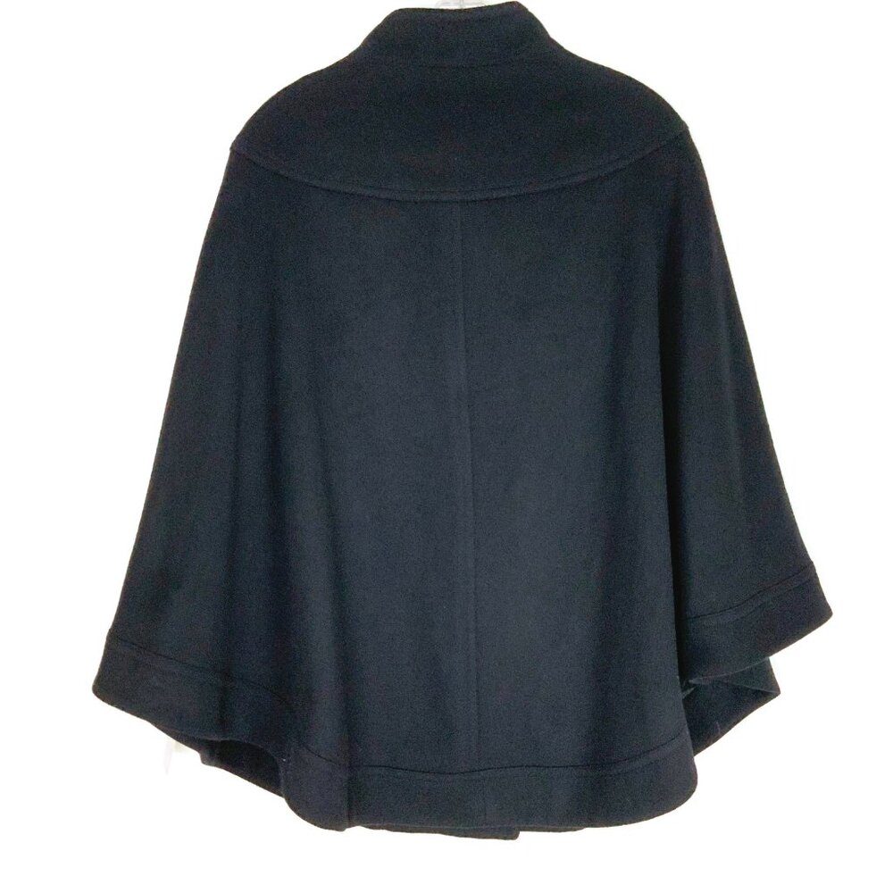 New Helene Berman London Black Wool Cashmere Poncho Cape Sz M - Picture 5 of 16